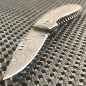 7" Custom Handmade Lockback Damascus Folding Pocket Knife