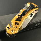 7.75" MTech USA Tanto Gold Spring Assisted Pocket Knife MTA997BGD - Frontier Blades
