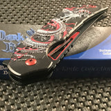 7.75" Assisted Open Fantasy Red Dragon Pocket Knife