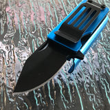 4.4" Blue Pocket Knife With Lighter Holder - Frontier Blades