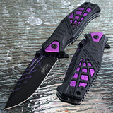 8.25" Master USA Spring Assisted Purple Folding Pocket Knife MUA087PE - Frontier Blades