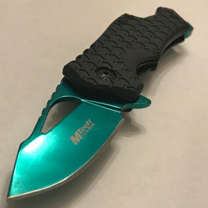 5.75" MTech USA Tactical Compact Mini Bottle Opener Green Pocket Knife - Frontier Blades