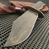 12.5" Full Tang Damascus Steel Bowie Knife