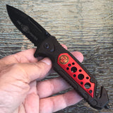 Tac Force Red Fire Fighter Assisted Rescue Pocket Knife (TF-611FDR)