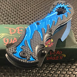 9" Dead Walker Dragon Tail Blue & Black Fantasy Pocket Knife