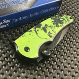 Dark Side Blades Green Skull Fantasy Folding Knife (DS-A083GN)