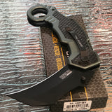 8.25" Tac Force Gray Karambit Textured Assisted Tactical Pocket Knife - Frontier Blades