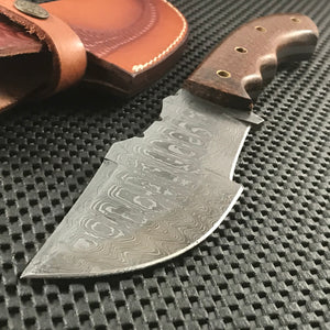 10" Handmade Micarta Tracker Damascus Skinning Knife