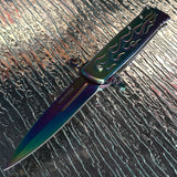 9" Tac Force Assisted Tactical Rainbow Flames Pocket Knife TF-873RB - Frontier Blades