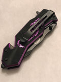 9” Dragon Strike Assisted Tactical Purple Dragon Folding Pocket Knife - Frontier Blades