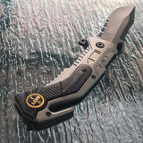 8.5” Tactical Navy Gray Assisted Open Folding Pocket knife - Frontier Blades