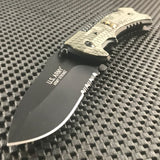 8.75" US ARMY TACTICAL SPRING ASSISTED TACTICAL POCKET KNIFE Blade Folding