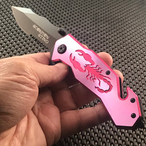 6.5” Tac Force Pink Scorpion Spring Assisted Rescue Fantasy Pocket Knife