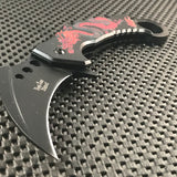 8.25" Dark Side Blades Ballistic Red Dragon Karambit Knife