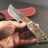 9" Real Damascus Steel Ram Horn Skinner Knife