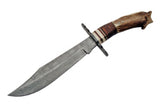 Real Damascus Steel Bowie Knife - Frontier Blades