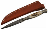 8.5" Stag Slim Damascus Dagger - Frontier Blades